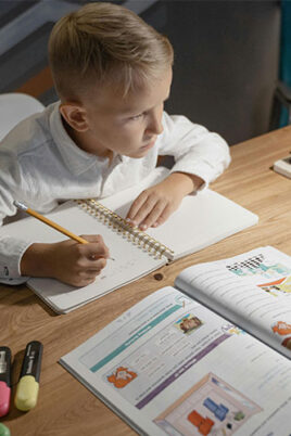 a child doing homework